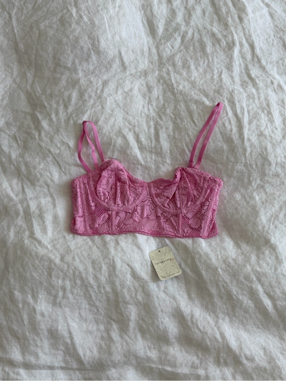 NWT Free People Pink Lace Floral Bra